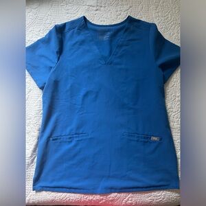 Royal Blue: Casma Three-Pocket Scrub Top—M